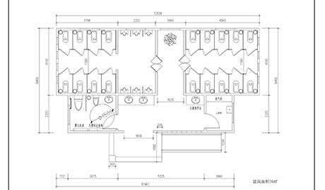 景區用、現代風格公共衛生間76平